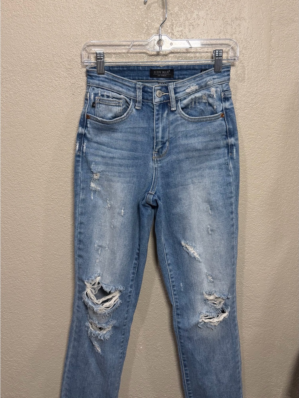Judy Blue Distressed Light Blue High-Rise Jeans